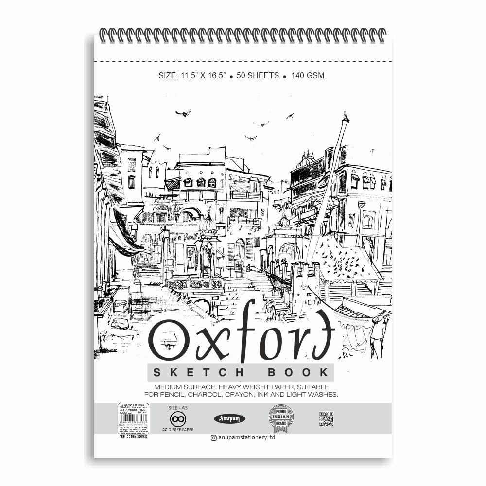 SKYGOLD 11.5X16.5 50 SHEETS 140GSM ANUPAM OXFORD SKETCH BOOK FOR