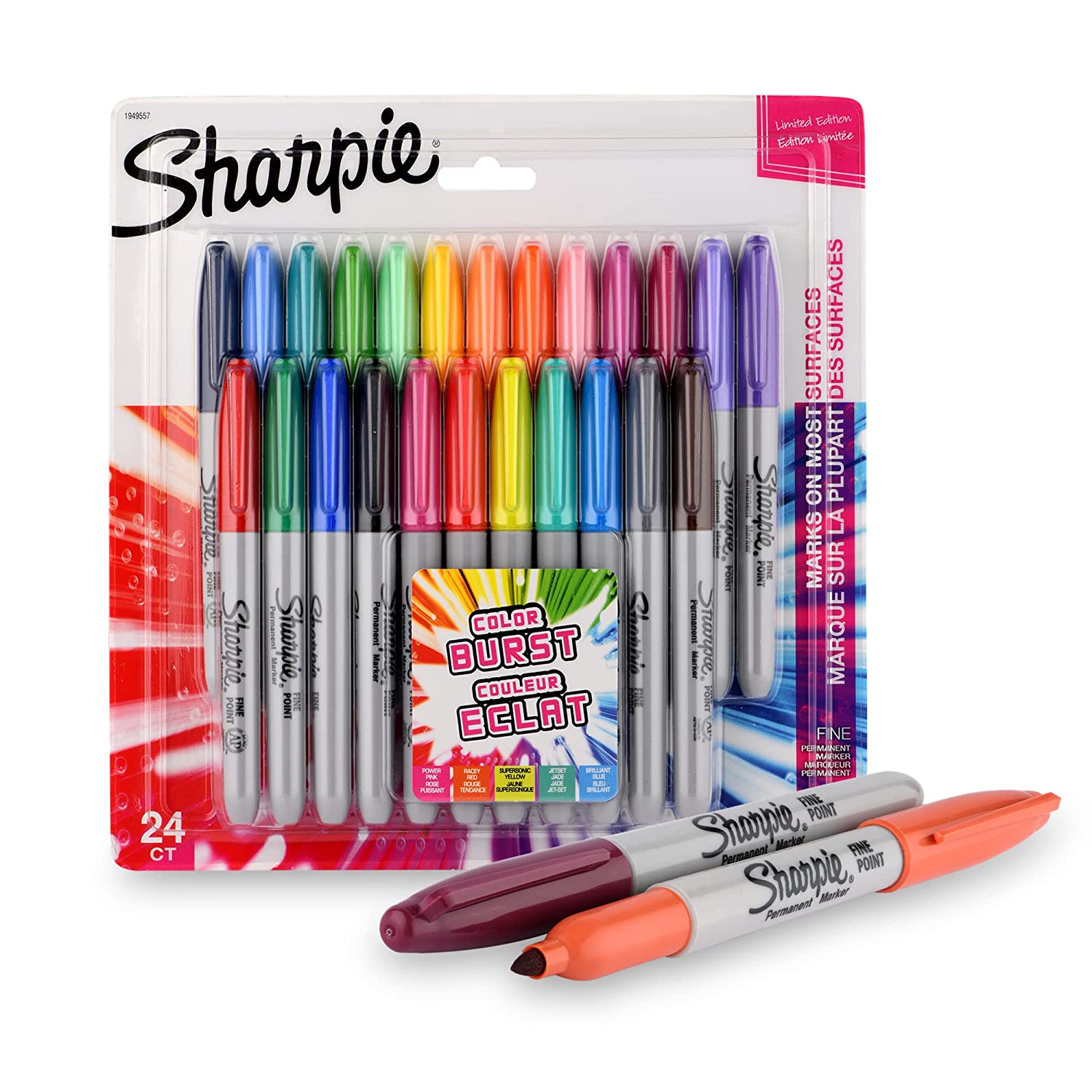 Sharpie Permanent Markers Assorted Colors 24 Count Limited Edition