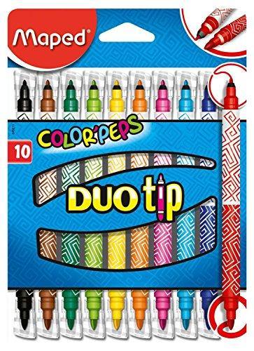 MAPED 849010 COLOR PEPS DUO TIP FELT TIP FINE AND LARGE POINT 10 PENS - Odyssey Online Store