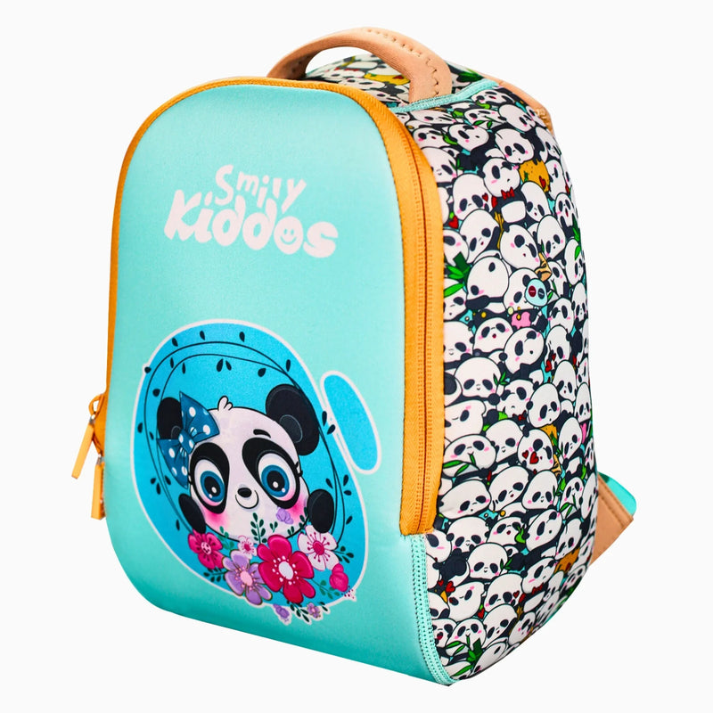 SMILY KIDDOS PRESCHOOL BACKPACK PANDA THEME LIGHT BLUE 10 INCHES - Odyssey Online Store