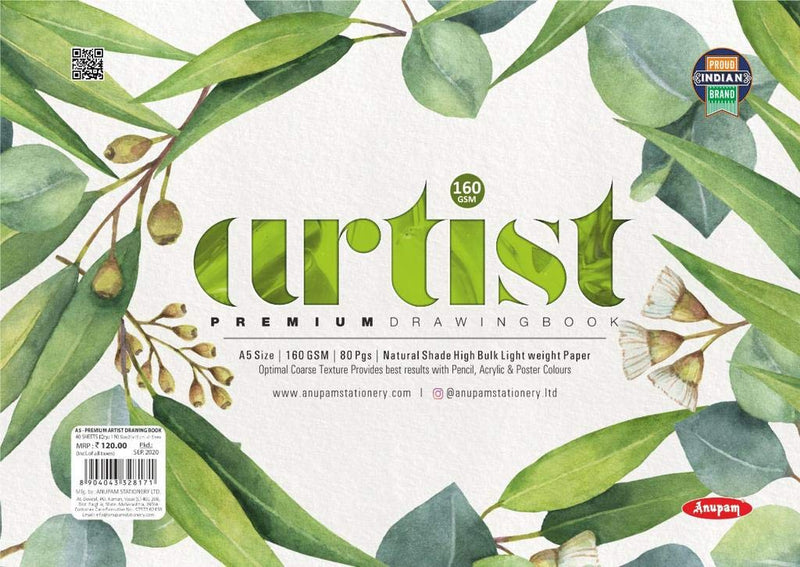 328171 PREMIUM ARTIST BOOK 160 GSM A5 40 SHEETS - Odyssey Online Store