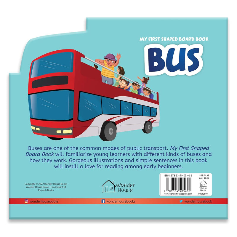 MY FIRST SHAPED BOARD BOOK FOR CHILDREN TRANSPORT BUS
