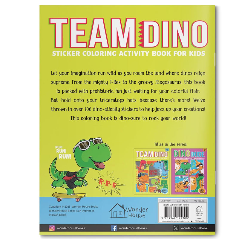 TEAM DINO STICKER COLORING BOOK FOR KIDS
