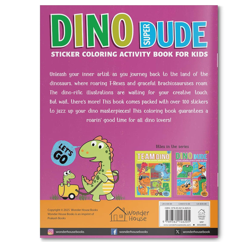 DINO SUPER DUDE STICKER COLORING BOOK FOR KIDS