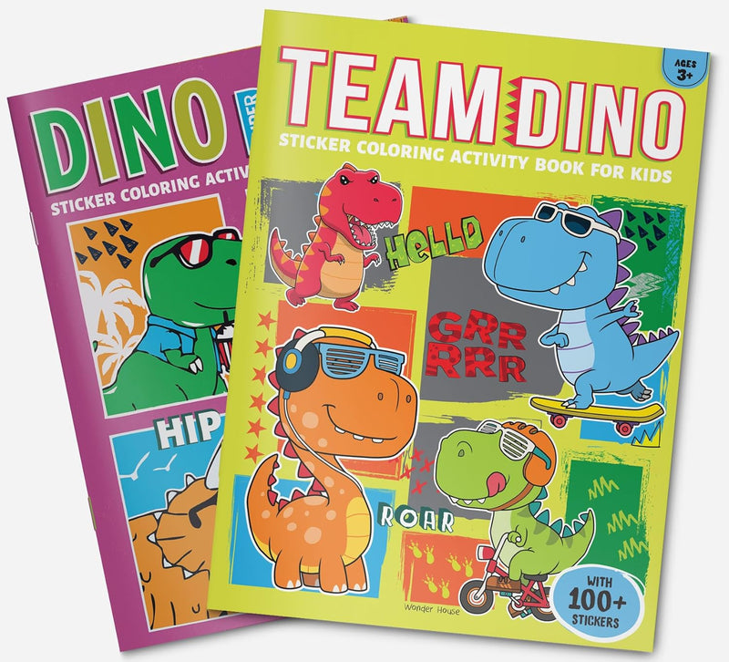 TEAM DINO STICKER COLORING BOOK FOR KIDS