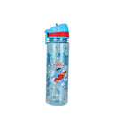 SMILY KIDDOS STRAIGHT WATER BOTTLE WITH FLIP TOP NOZZLE SHARK THEME BLUE & RED 680 ML - Odyssey Online Store
