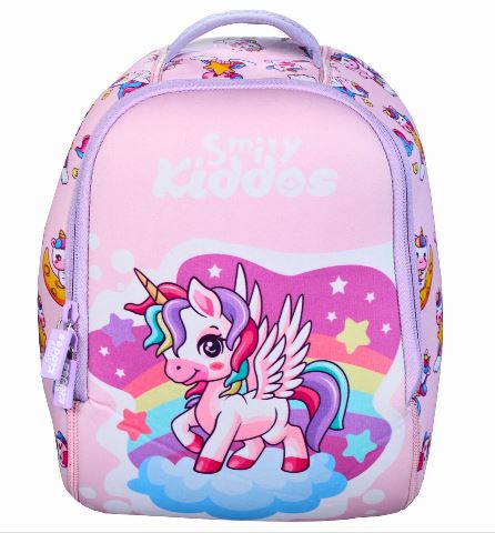 SMILY KIDDOS PRESCHOOL BACKPACK UNICORN THEME PINK 10 INCHES - Odyssey Online Store