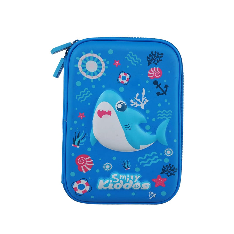 SMILY KIDDOS SINGLE COMPARTMENT PENCIL CASE V3 BABY SHARK THEME BLUE - Odyssey Online Store
