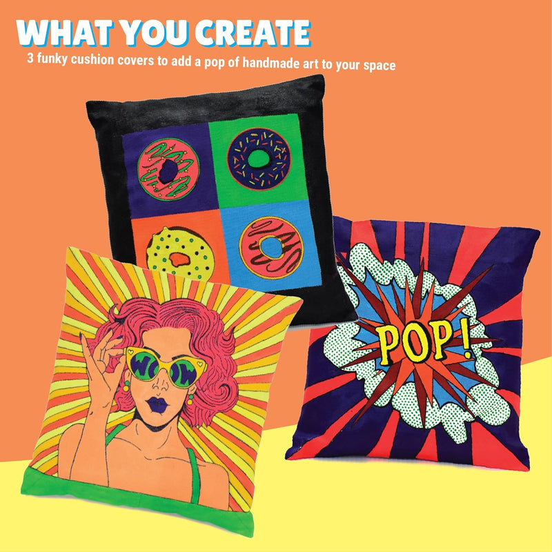 KKM1601C PAINT YOUR OWN POP ART CUSHION COVERS