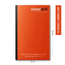 PAPERGRID NOTEBOOK LONG BOOK 31 CM X 19 CM, UNRULED, 72 PAGES, SOFT COVER