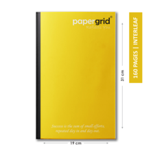 PAPERGRID NOTEBOOK LONG BOOK 31 CM X 19 CM, UNRULED, 160 PAGES, SOFT COVER