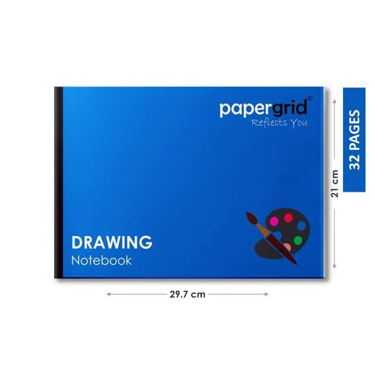 PAPERGRID DRAWING BOOK A4 29.7 CM X 21 CM, 32 PAGES, SOFT COVER 