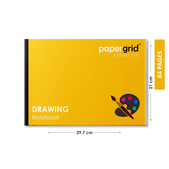 PAPERGRID DRAWING BOOK A4 29.7 CM X 21 CM, 84 PAGES, SOFT COVER