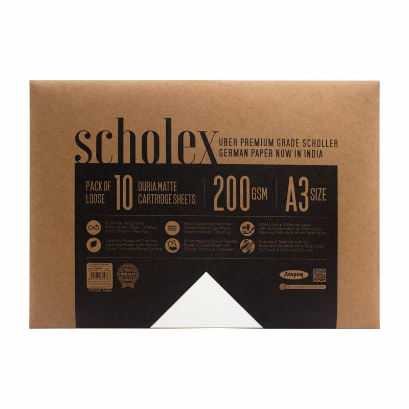 ANUPAM SCHOLEX PREMIUM SCHOLLER GERMAN PAPER LOOSE SHEETS | A3 | 10 SHEETS | 200GSM