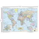 WORLD POLITICAL MAP:MAP FOR STUDENTS (30 INCHES X 20 INCHES)