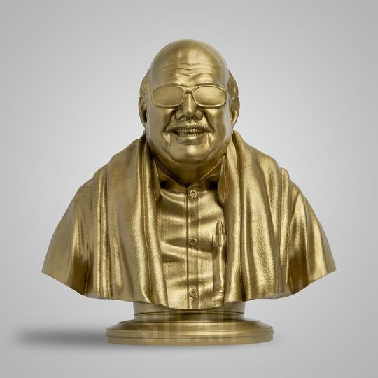 KALAIGNAR BUST SCULPTURE - GOLD - HEIGHT - 8 INCH