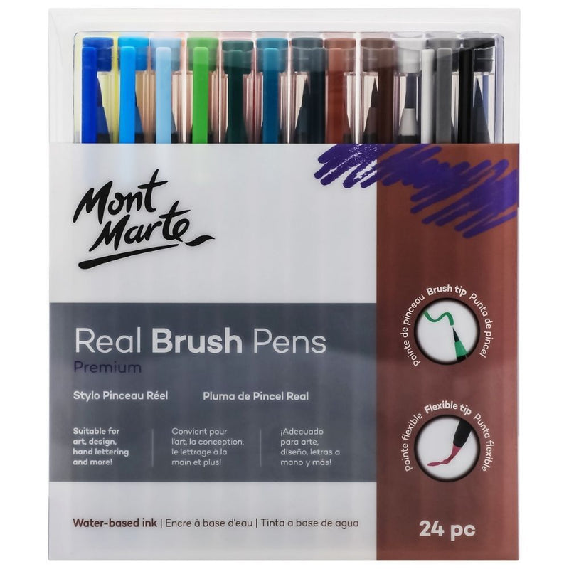 Mont Marte Premium Pen Set - Real Brush Pens 24pc - Odyssey Online Store