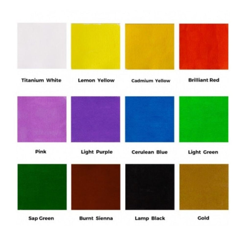 Mont Marte Signature Fabric Paint Set - 12pc x 20ml - Odyssey Online Store