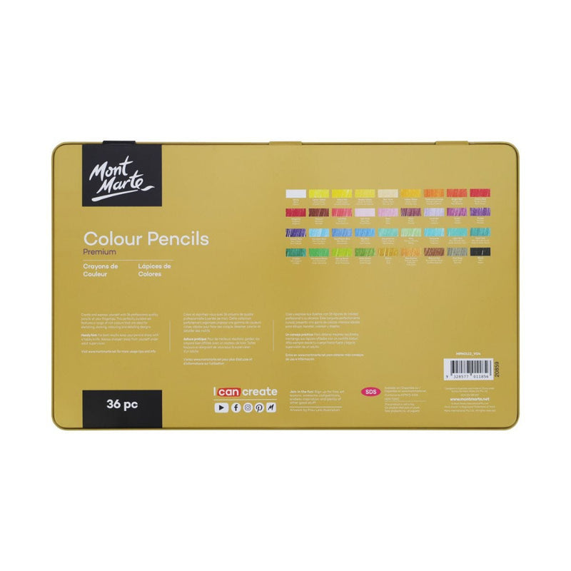 MONT MARTE COLOUR PENCILS PREMIUM 36PC SET