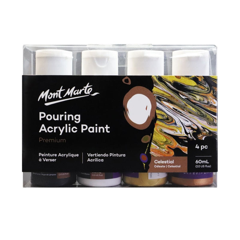 MONT MARTE POURING ACRYLIC PAINT SET 4PC SET x 60ML