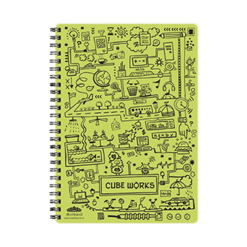 CUBE WORKS - RINGBIND NOTEBOOK – A4 – GREEN | RULED | 160 PAGES