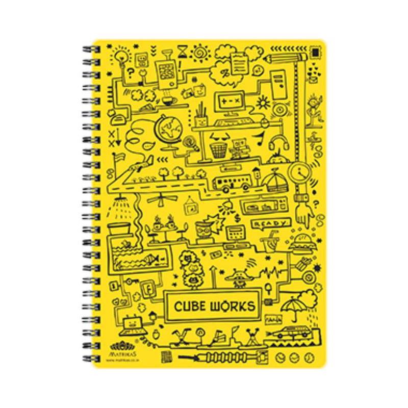 CUBE WORKS - RINGBIND NOTEBOOK – A4 – YELLOW | RULED | 160 PAGES