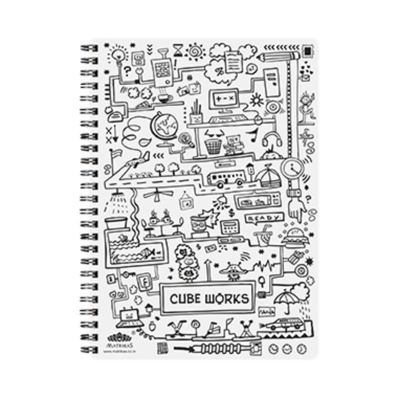 CUBE WORKS - RINGBIND NOTEBOOK – A5 – WHITE | RULED | 160 PAGES