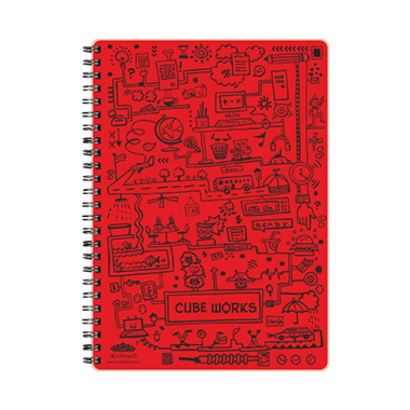 CUBE WORKS - RINGBIND NOTEBOOK - A6 - RED