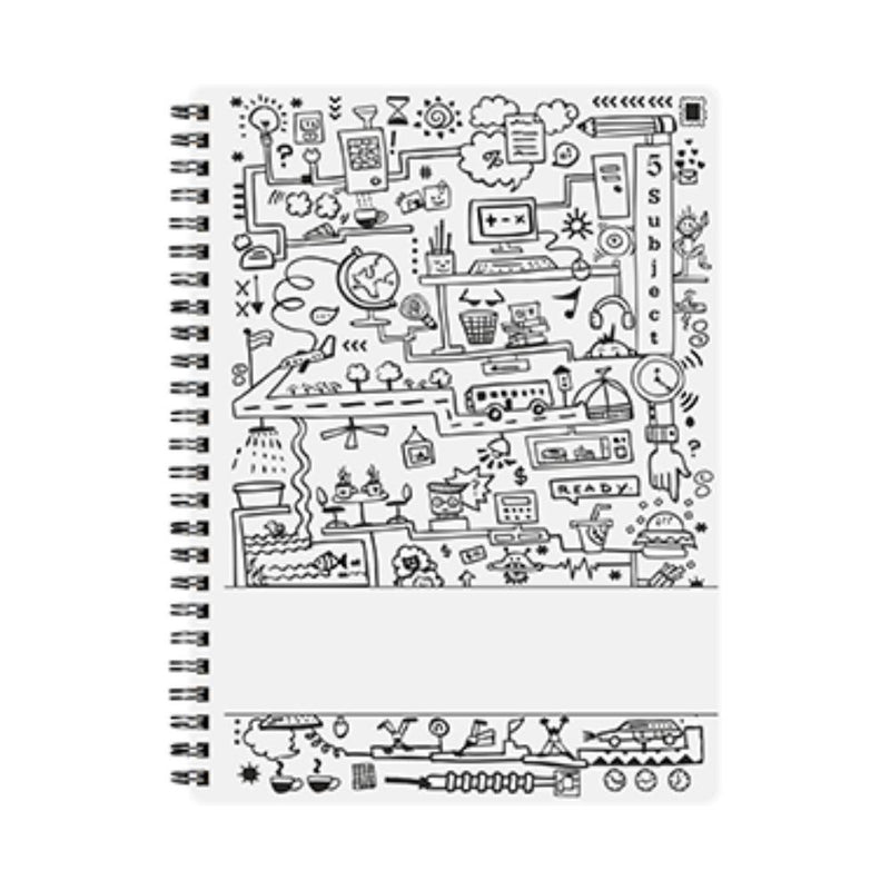 CUBE WORKS-RINGBIND STD NOTEBOOK-5 SUBJECT | ASSORTED | 300 PAGES