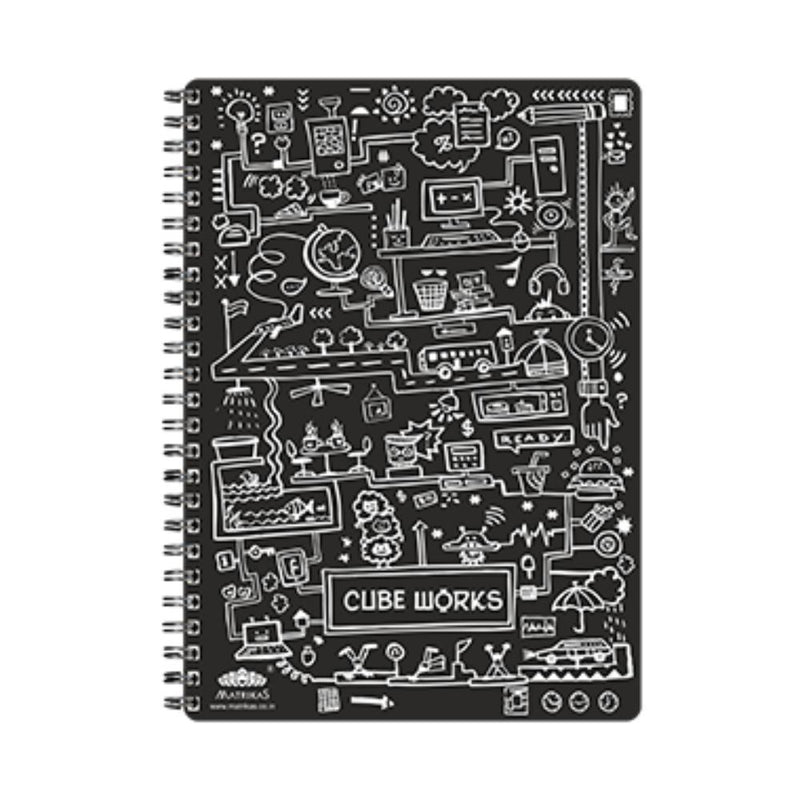 CUBE WORKS - RINGBIND NOTEBOOK - BLACK |160 PAGES