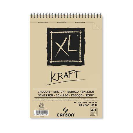 C400082832 CANSON XL KRAFT LINED PAPER ALBUMS SPIRALBOUND ON THE SHORT SIDE - Odyssey Online Store