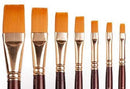 Camel Paint Brush Series 67 - Flat Synthetic Gold, Set Of 7 - Odyssey Online Store