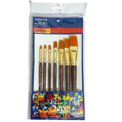 Camel Paint Brush Series 67 - Flat Synthetic Gold, Set Of 7 - Odyssey Online Store