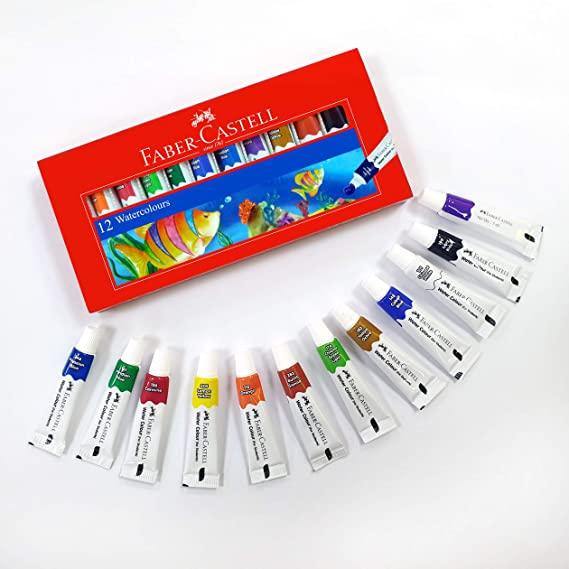 FABER CASTELL 1420099 WATER COLOUR FOR STUDENTS 12 ASST SHADES IN 5ML TUBE - Odyssey Online Store