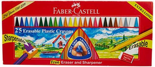 FABER-CASTELL 25 ERASABLE PLASTIC CRAYONS