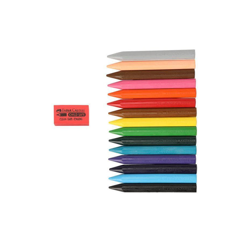 FABER CASTELL FC ERASABLE CRAYONS 100MM PACK OF 15 - Odyssey Online Store