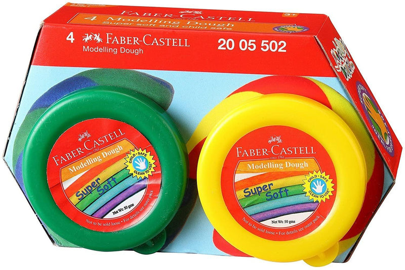 FABER CASTELL MODELLING DOUGH ASSORTED 4 X 50 GRAMS - Odyssey Online Store