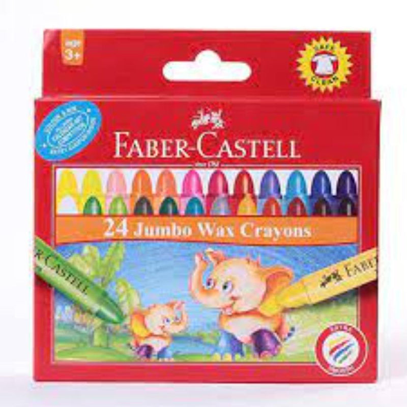 FABER CASTELL WAX CRAYON JUMBO 90MM PACK OF 24 - Odyssey Online Store
