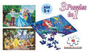 Frank Disney Princess 3 Puzzles in 1 - A Set of 3 48 Pc Jigsaw Puzzles for 5 Year Old Kids and Above - Odyssey Online Store