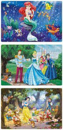 Frank Disney Princess 3 Puzzles in 1 - A Set of 3 48 Pc Jigsaw Puzzles for 5 Year Old Kids and Above - Odyssey Online Store