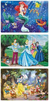 Frank Disney Princess 3 Puzzles in 1 - A Set of 3 48 Pc Jigsaw Puzzles for 5 Year Old Kids and Above - Odyssey Online Store