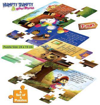 Frank Humpty Dumpty & Other Rhymes Puzzle - A Set of 4 Jigsaw Puzzles for 3 Year Old Kids and Above - Odyssey Online Store