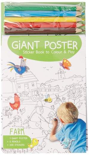 GIANT POSTER COLOURING BOOK FARM