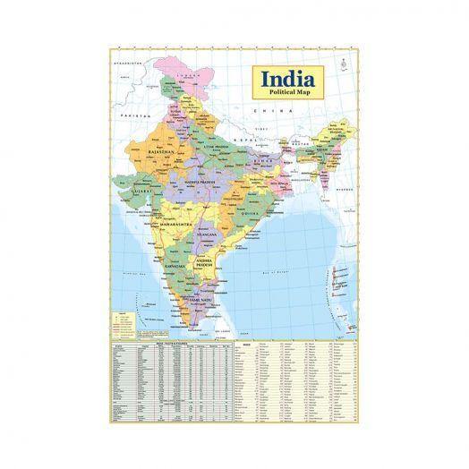 HAPPY WALL CHART INDIA POLITICAL MAP – Odyssey Online Store