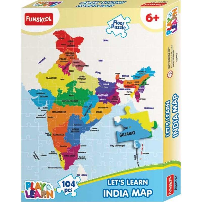 LETS LEARN INDIA MAP - 104 PCS PUZZLE - Odyssey Online Store