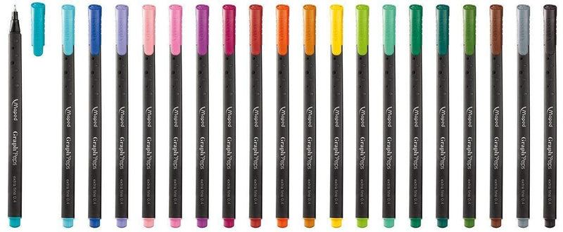 MAPED 749151 GRAPH PEPS FINELINERS 20 ASSORTED COLORS SET - Odyssey Online Store