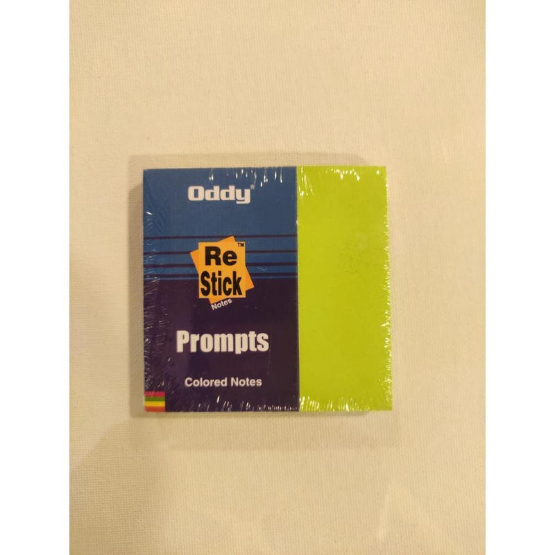 ODDY RS NEON 3X3 GREEN REMOVEABLE RE STICK PAPER NOTES COLORS 75X75MM 80 SHEETS - Odyssey Online Store