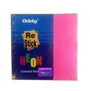 ODDY RS NEON 3X3 PINK REMOVEABLE RE STICK PAPER NOTES COLORS 75X75MM 80 SHEETS - Odyssey Online Store
