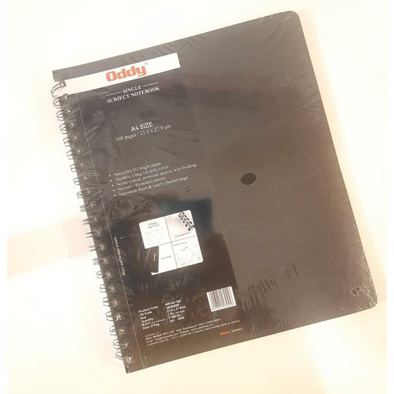 ODDY WR-A4-160 WIRO SINGLE SUBJECT NOTE BOOK 21.6 X 27.9 CMS 160 PAGES - Odyssey Online Store
