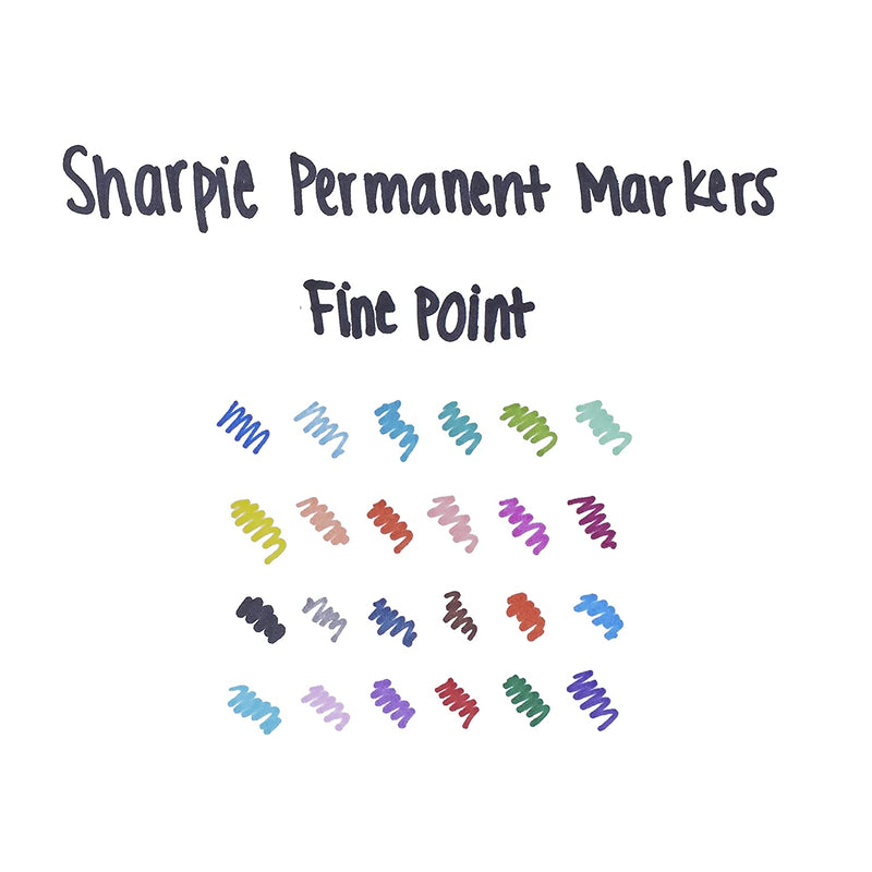 Sharpie 1927350 Electro Pop Permanent Markers, Fine Point, Assorted Colors | 24 Count
